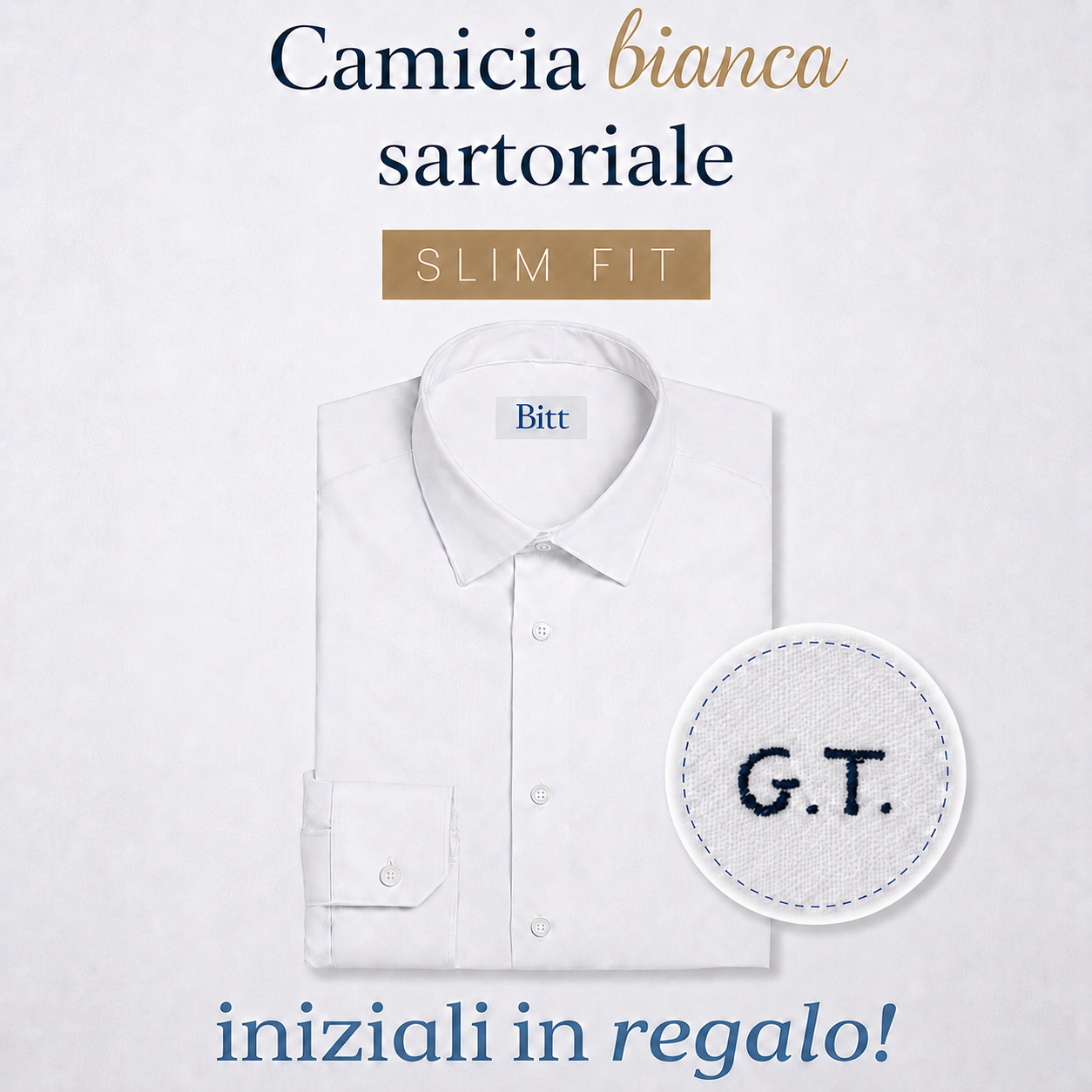 Camicia Artigianale Slim Fit in Puro Cotone – Sartoria Bitt
