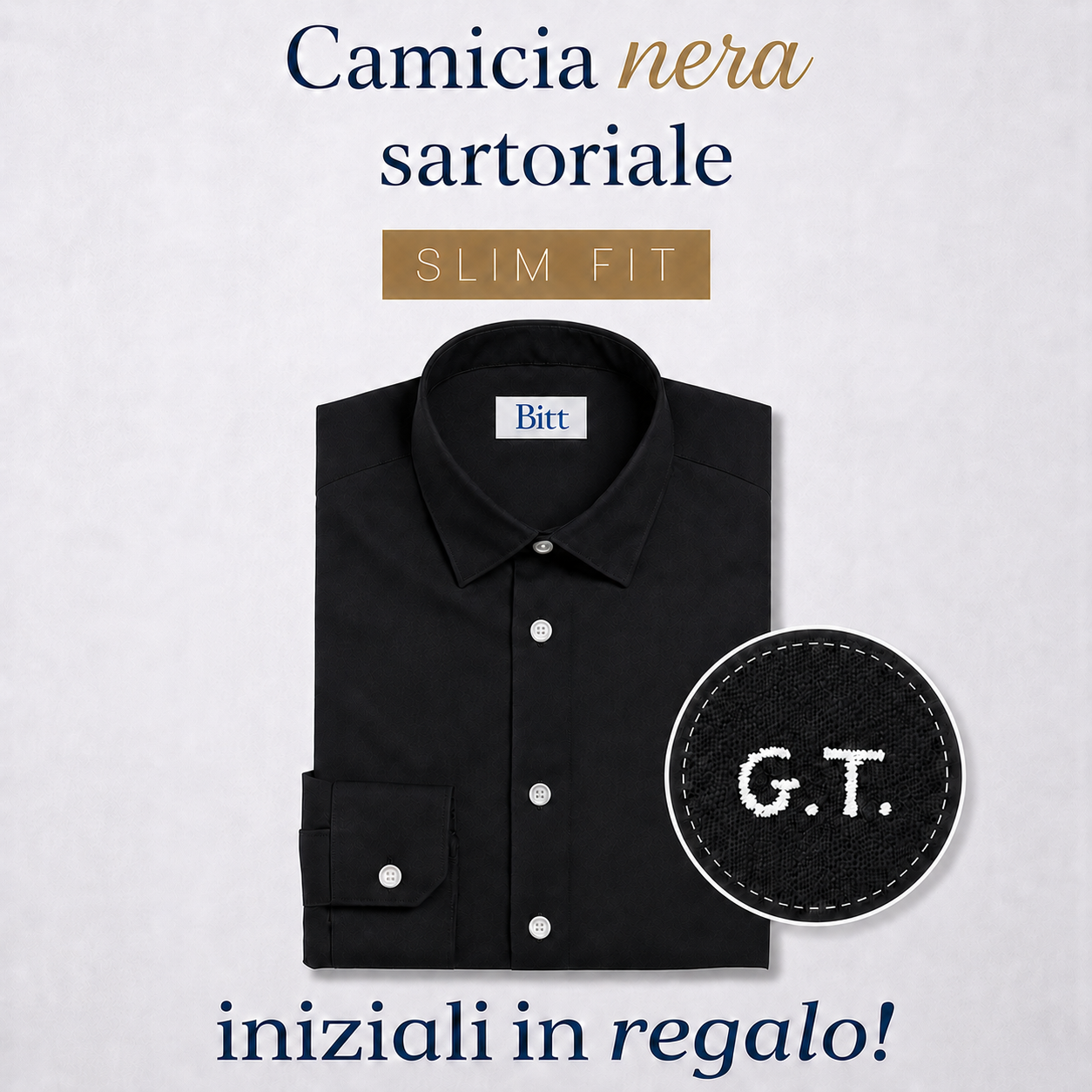 Camicia Artigianale Slim Fit in Puro Cotone – Sartoria Bitt