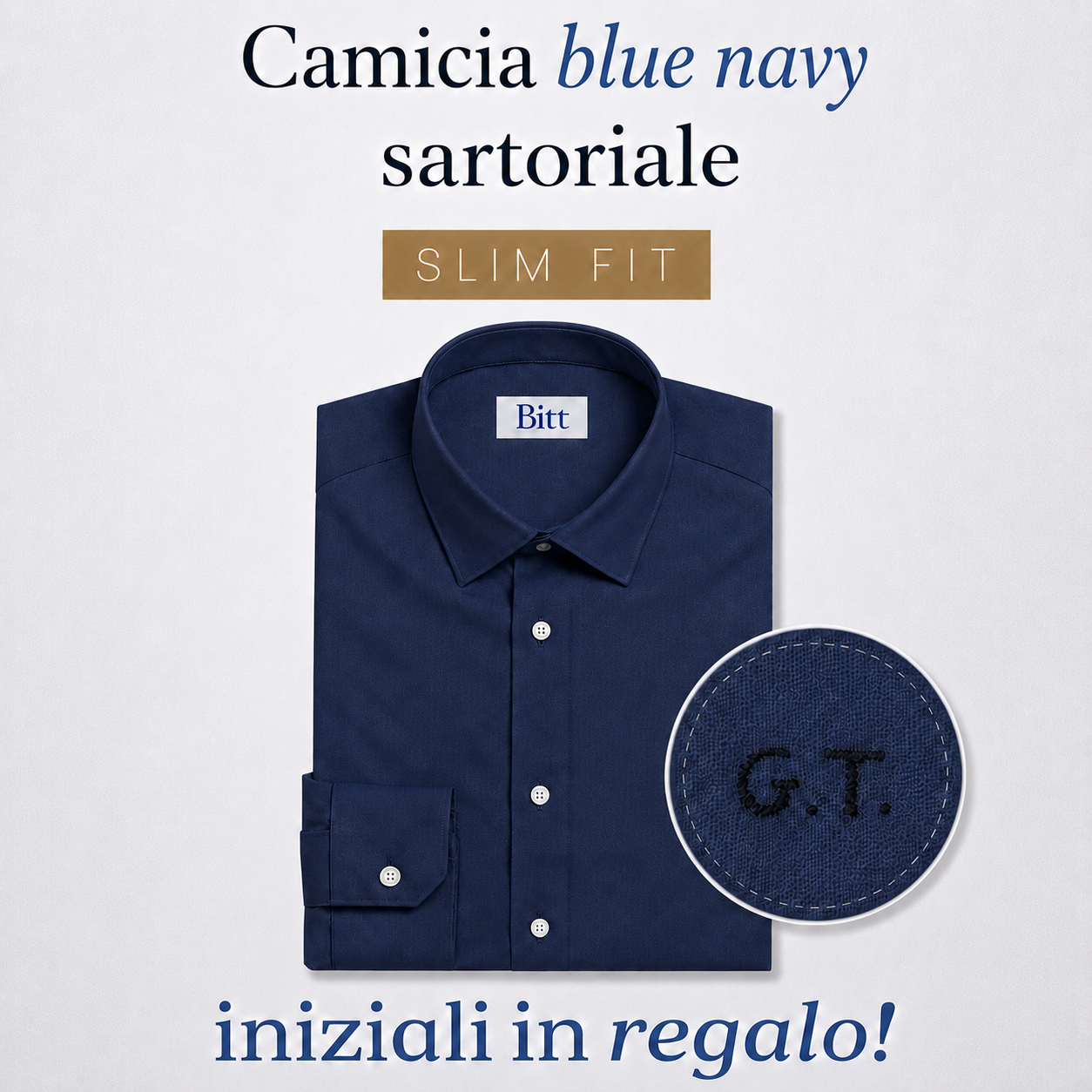 Camicia Artigianale Slim Fit in Puro Cotone – Sartoria Bitt